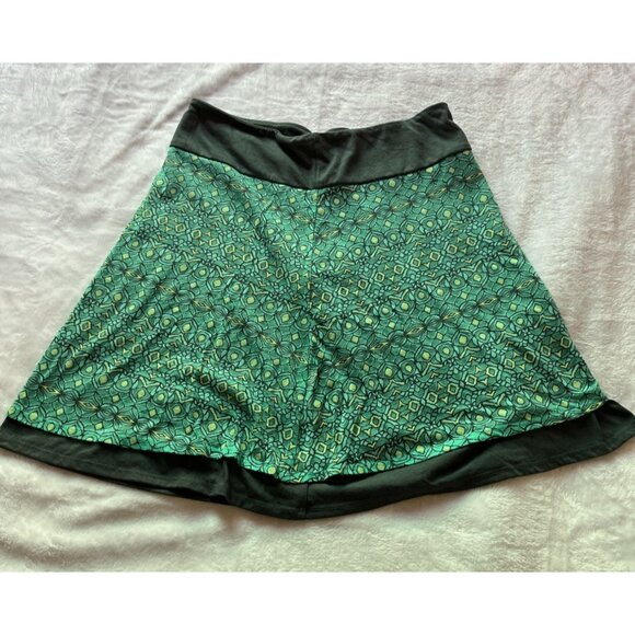 Marmot Women's Green Geometric A-Line Mini Skirt Elastic Waistband Pull-On Small - Picture 1 of 10